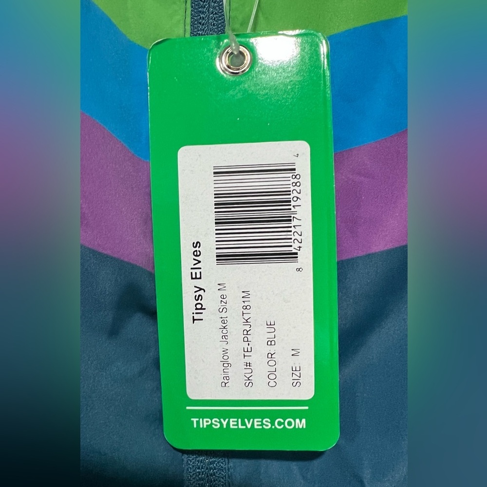 Tipsy Elves Rainbow Windbreaker Jacket Pride Festival Unisex Medium Brand New - Picture 4 of 6
